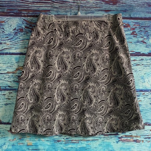 Jones New York Sport Paisley Cotton Skirt - Picture 1 of 5
